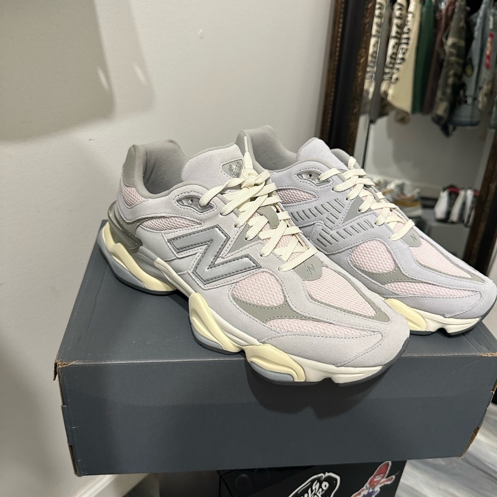 New Balance Women's Pink and Cream Sneakers